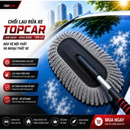 Chổi Lau Rửa Xe Ô Tô Loại Bông Dẹt Vệ Sinh Nội Thất - Ngoại Thất, Cán Kéo Dài Tự Điều Chỉnh Dễ Dàng Tiện Lợi 1