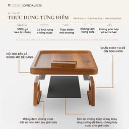 Bộ khay kẹp tay vịn sofa gỗ 7COOKS, bàn mini phòng khách, miễn phí khắc tên theo yêu cầu 3
