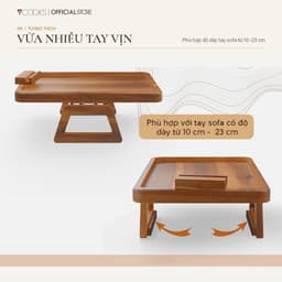 Bộ khay kẹp tay vịn sofa gỗ 7COOKS, bàn mini phòng khách, miễn phí khắc tên theo yêu cầu 6