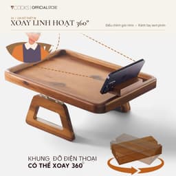 Bộ khay kẹp tay vịn sofa gỗ 7COOKS, bàn mini phòng khách, miễn phí khắc tên theo yêu cầu 4