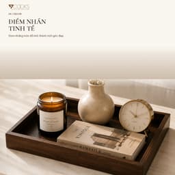 Khay gỗ chữ nhật 7COOKS đựng trà bánh, phục vụ bàn ăn và trang trí, miễn phí khắc tên lên khay 5