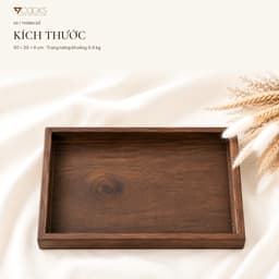Khay gỗ chữ nhật 7COOKS đựng trà bánh, phục vụ bàn ăn và trang trí, miễn phí khắc tên lên khay 4