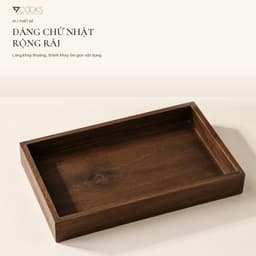 Khay gỗ chữ nhật 7COOKS đựng trà bánh, phục vụ bàn ăn và trang trí, miễn phí khắc tên lên khay 2