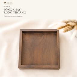 Khay gỗ vuông 7COOKS đựng trà bánh, gia vị và trang trí bàn ăn,decor phòng khách, miễn phí khắc tên 2
