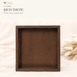Khay gỗ vuông 7COOKS đựng trà bánh, gia vị và trang trí bàn ăn,decor phòng khách, miễn phí khắc tên 6