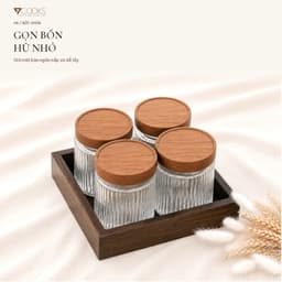 Khay gỗ vuông 7COOKS đựng trà bánh, gia vị và trang trí bàn ăn,decor phòng khách, miễn phí khắc tên 5