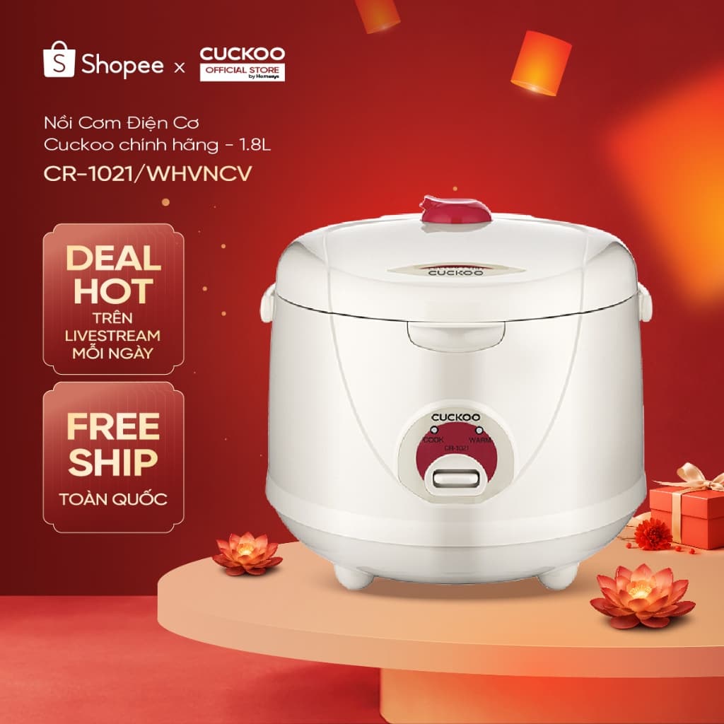 Nồi cơm điện cơ Cuckoo CR-1021/WHVNCV - 1.8L chính hãng