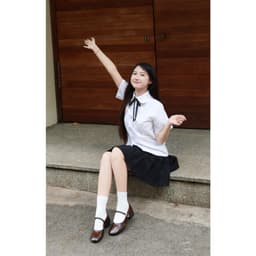 [Erosska]- Giày búp bê nữ ballet core mũi vuông, quai ngang phối khóa cao 1cm  - EL084 4