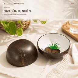 Bát dừa thủ công 7COOKS đựng salad trái cây, trang trí bàn ăn, an toàn cho sức khỏe 3