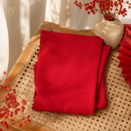 Vải lót lụa DIYDECORSG đỏ mềm mịn, làm phông nền trải bàn trang trí Trung thu Tết tiệc cưới, khổ ngang 1m6 5