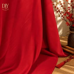 Vải lót lụa DIYDECORSG đỏ mềm mịn, làm phông nền trải bàn trang trí Trung thu Tết tiệc cưới, khổ ngang 1m6 6