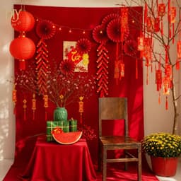 Vải lót lụa DIYDECORSG đỏ mềm mịn, làm phông nền trải bàn trang trí Trung thu Tết tiệc cưới, khổ ngang 1m6 7