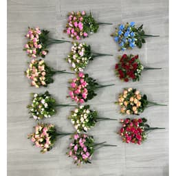 Combo 5 Cụm Hồng Tỉ Muội (hoa giả Hồng SOPHIA) Cành Hoa Hồng Sofia decor phòng khách, phòng làm việc cực xinh 6