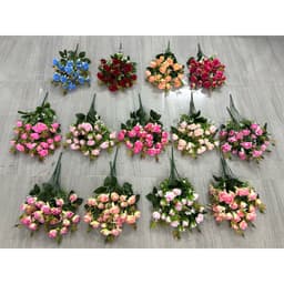 Combo 5 Cụm Hồng Tỉ Muội (hoa giả Hồng SOPHIA) Cành Hoa Hồng Sofia decor phòng khách, phòng làm việc cực xinh 1