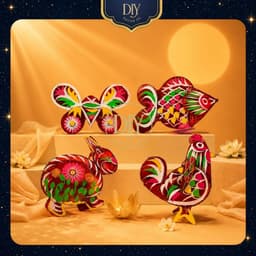 Lồng đèn thú kiếng, lồng đèn giấy kiếng hình con  bướm, gà, cá, thỏ, trang trí chụp hình Trung thu 1