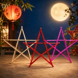 Combo 10 khung đèn ông sao DIYDECORSG, khung nan tre nhuộm màu làm lồng đèn Trung thu 2