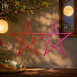 Combo 10 khung đèn ông sao DIYDECORSG, khung nan tre nhuộm màu làm lồng đèn Trung thu 3