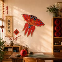 Diều cá chép DIYDECORSG cá chép vải chống thấm, tháo lắp gọn, trang trí Trung thu Tết, sải cánh 1,2m 4