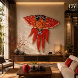 Diều cá chép DIYDECORSG cá chép vải chống thấm, tháo lắp gọn, trang trí Trung thu Tết, sải cánh 1,2m 2