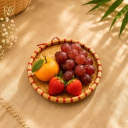 Mẹt tre DIYDECORSG đan thủ công trang trí decor, màu tự nhiên, đường kính 15cm/19cm/30cm/40cm 4