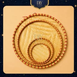 Mẹt tre DIYDECORSG đan thủ công trang trí decor, màu tự nhiên, đường kính 15cm/19cm/30cm/40cm 1
