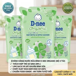 [Combo 3 Túi] Nước Rửa Bình Sữa & Rau Củ Dnee Thái Lan 550ml Dịu Nhẹ Cho Bé Chính Hãng 5