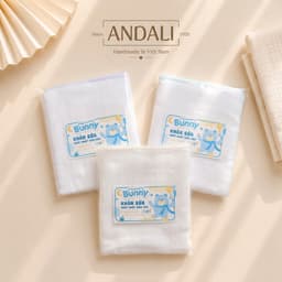 Set 10 khăn sữa xô cao cấp Bunny cho bé, mềm mại, thấm hút tốt. 1