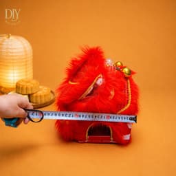 Đầu múa lân kim sa DIYDECORSG, mắt chớp đèn LED 7 màu, đầu lân Trung thu cho bé, trang trí Tết lễ hội 3