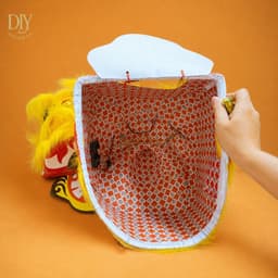 Đầu múa lân kim sa DIYDECORSG, mắt chớp đèn LED 7 màu, đầu lân Trung thu cho bé, trang trí Tết lễ hội 8