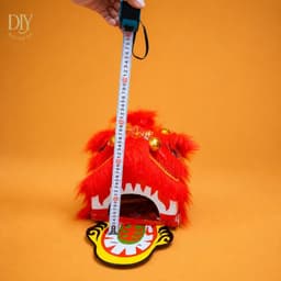 Đầu múa lân kim sa DIYDECORSG, mắt chớp đèn LED 7 màu, đầu lân Trung thu cho bé, trang trí Tết lễ hội 4
