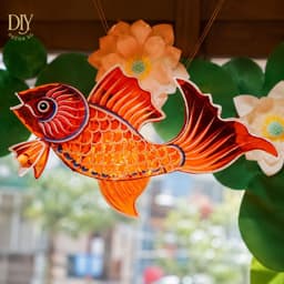 Khung lồng đèn Trung thu lớn, khung tre hình cá chép, gà, bướm thỏ tự làm lồng đèn truyền thống 6