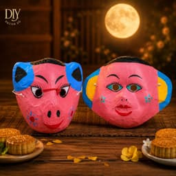 Mặt nạ giấy bồi DIYDECORSG, mặt nạ hình con vật ngộ nghĩnh, mặt nạ truyền thống cho bé 4