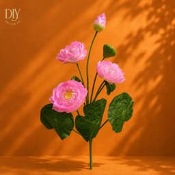 Cành sen lụa DIYDECORSG, trang trí tháp oản tài lộc, cắm bình decor Trung thu Tết sự kiện 6