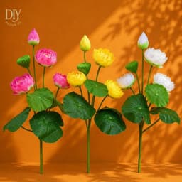 Cành sen lụa DIYDECORSG, trang trí tháp oản tài lộc, cắm bình decor Trung thu Tết sự kiện 4