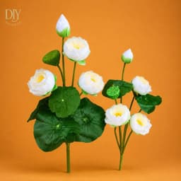 Cành sen lụa DIYDECORSG, trang trí tháp oản tài lộc, cắm bình decor Trung thu Tết sự kiện 8