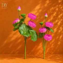 Cành sen lụa DIYDECORSG, trang trí tháp oản tài lộc, cắm bình decor Trung thu Tết sự kiện 5