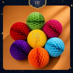 Lồng đèn tổ ong DIYDECORSG, lồng đèn giấy xếp màu đỏ, trang trí tiệc cưới sinh nhật Tết Trung thu 1
