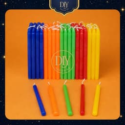 Đèn cầy DIYDECORSG nhiều màu, thắp lồng đèn Trung thu, gói 45 cây, dài 10cm 1