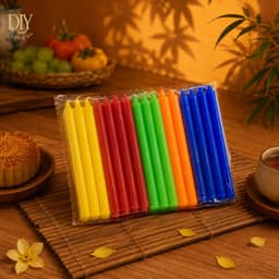 Đèn cầy DIYDECORSG nhiều màu, thắp lồng đèn Trung thu, gói 45 cây, dài 10cm 2