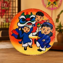 Mẹt tre Chị Hằng DIYDECORSG, mẹt vẽ tay chủ đề Trung thu, mẹt trang trí treo tường, decor Trung thu 8