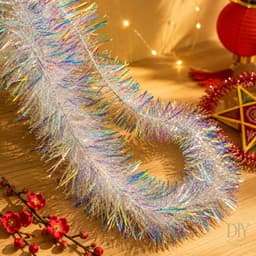 Dây kim tuyến xà cừ DIYDECORSG dây chồn, trang trí Noel Giáng sinh, rộng 7cm/9cm dài 2m 7