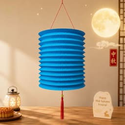 Combo 10 lồng đèn giấy xếp DIYDECORSG, lồng đèn hình ống trụ Trung thu, mẫu hoạt hình con vật 18.5cm 4