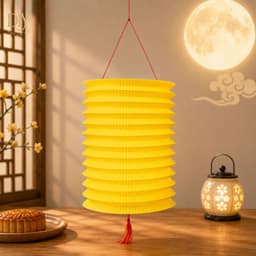 Combo 10 lồng đèn giấy xếp DIYDECORSG, lồng đèn hình ống trụ Trung thu, mẫu hoạt hình con vật 18.5cm 5