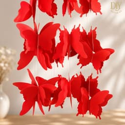 Dây treo DIYDECORSG hình bướm 3D nhiều màu trang trí đám cưới lễ hội, dây 2m2/3m 18 con 8