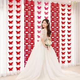 Dây treo DIYDECORSG hình bướm 3D nhiều màu trang trí đám cưới lễ hội, dây 2m2/3m 18 con 9