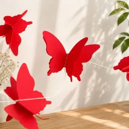 Dây treo DIYDECORSG hình bướm 3D nhiều màu trang trí đám cưới lễ hội, dây 2m2/3m 18 con 6