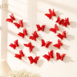 Dây treo DIYDECORSG hình bướm 3D nhiều màu trang trí đám cưới lễ hội, dây 2m2/3m 18 con 3