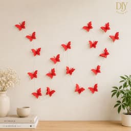 Dây treo DIYDECORSG hình bướm 3D nhiều màu trang trí đám cưới lễ hội, dây 2m2/3m 18 con 2