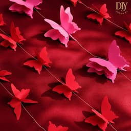 Dây treo DIYDECORSG hình bướm 3D nhiều màu trang trí đám cưới lễ hội, dây 2m2/3m 18 con 7