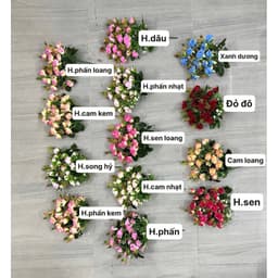 Combo 5 Cụm Hồng Tỉ Muội (hoa giả Hồng SOPHIA) Cành Hoa Hồng Sofia decor phòng khách, phòng làm việc cực xinh 7